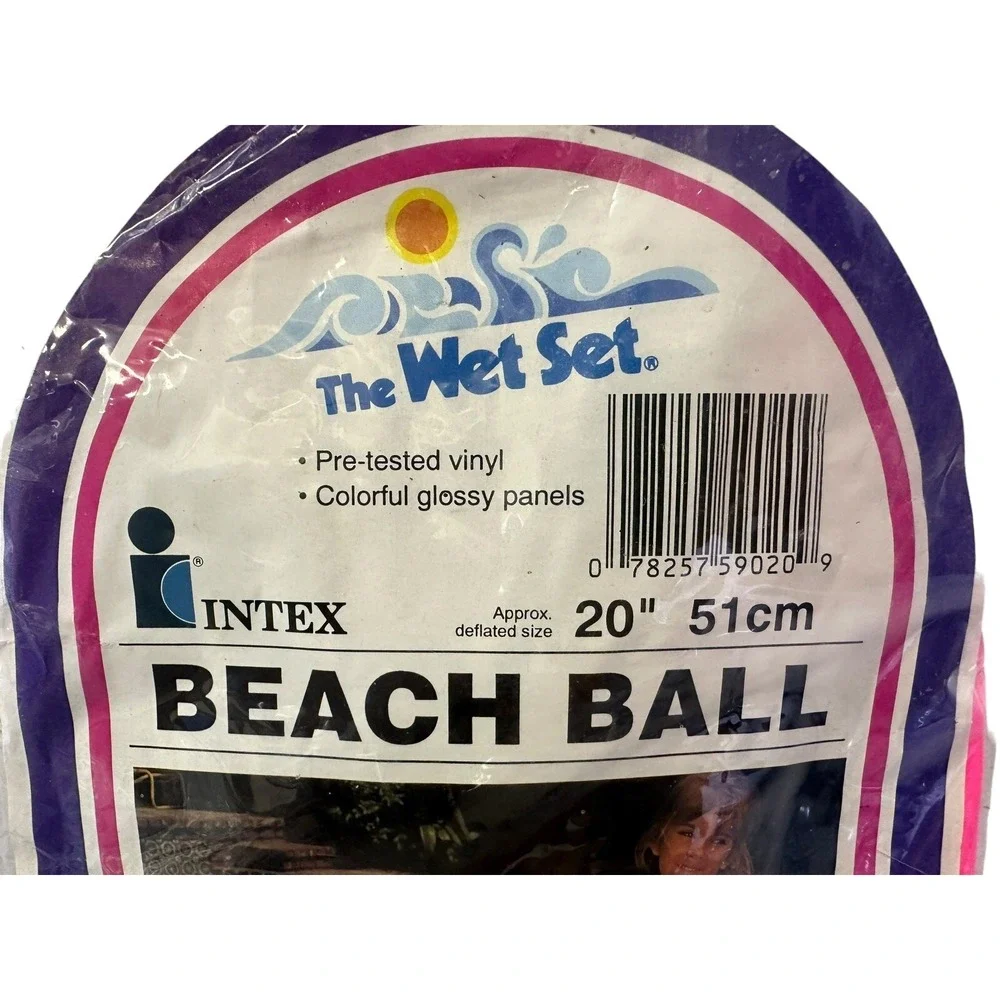 Vintage Intex The Wet Set 20 Inch Beach Ball 1983 NEW NOS Model 59020